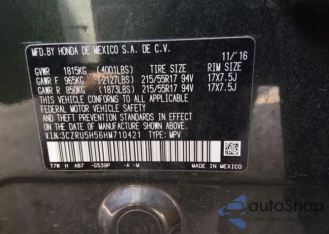 3CZRU5H56HM710421: 44336690