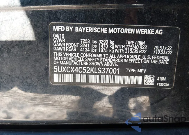 5UXCX4C52KLS37001: 44336715