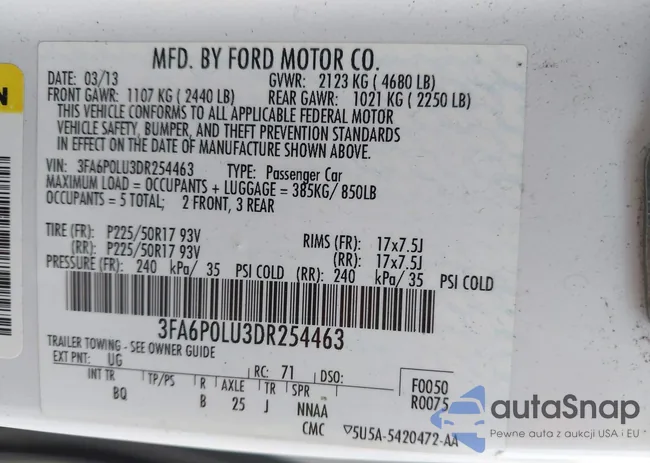 3FA6P0LU3DR254463: 44336783