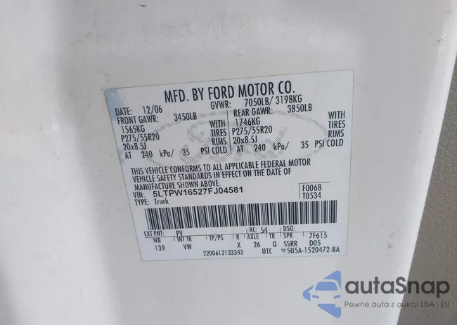 5LTPW16527FJ04581: 44336800