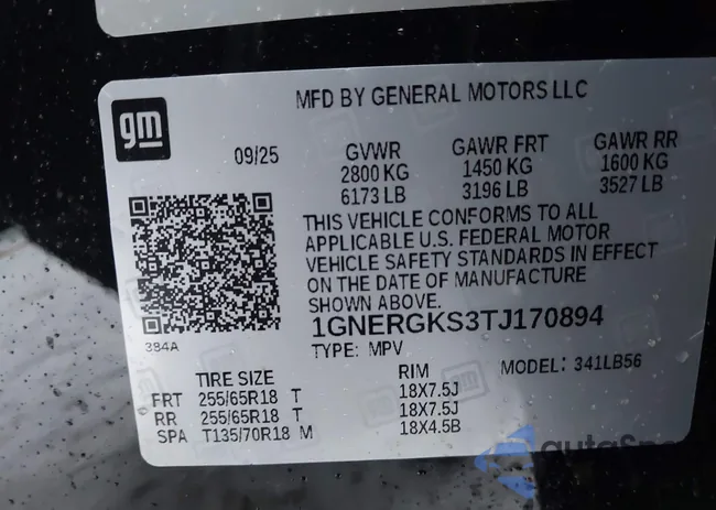 1GNERGKS3TJ170894: 44336836