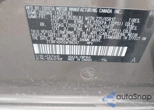 2T3BF4DV5CW186347: 44336864