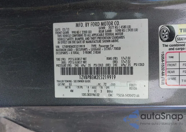 1ZVBP8EM2E5219919: 44338001