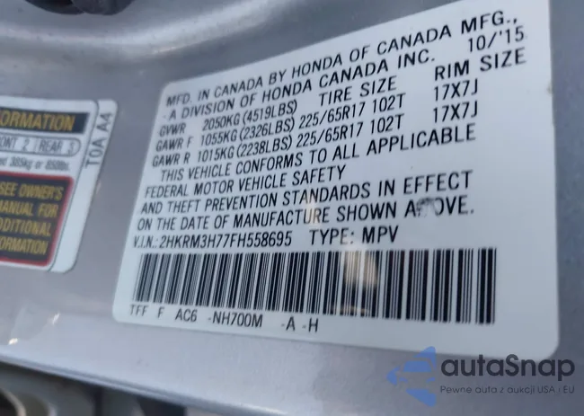 2HKRM3H77FH558695: 44338053