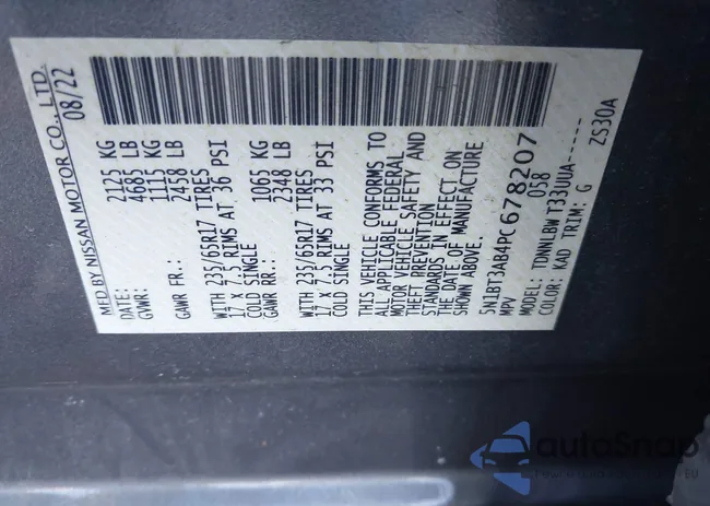 5N1BT3AB4PC678207: 44338083