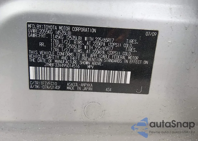 JTMBF33V495014516: 44338260