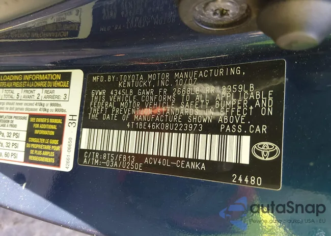 4T1BE46K08U223973: 44338369