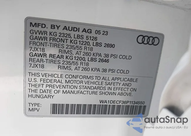 WA1DECF36P1134550: 44338435