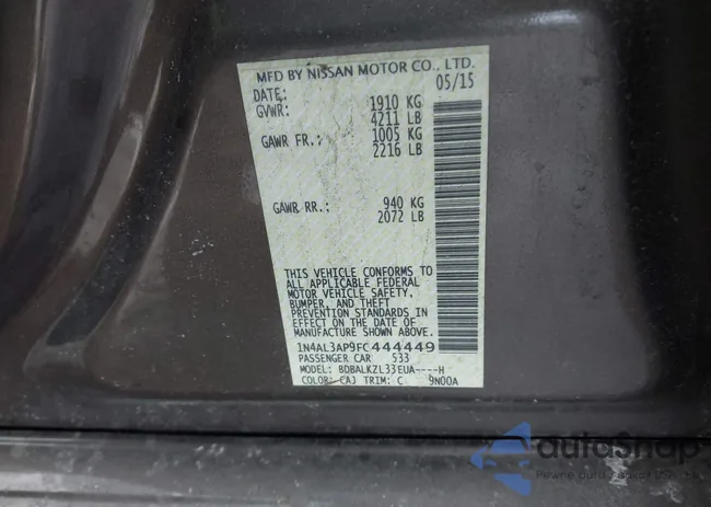 1N4AL3AP9FC444449: 44337659