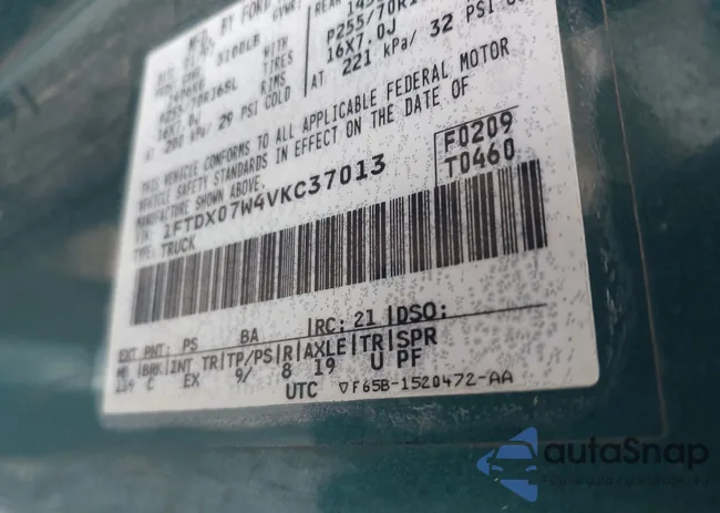 1FTDX07W4VKC37013: 44337693