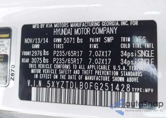 5XYZTDLB0FG251428: 44337703