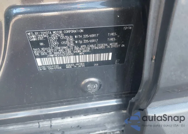 JTMWFREV1HJ120932: 44337759