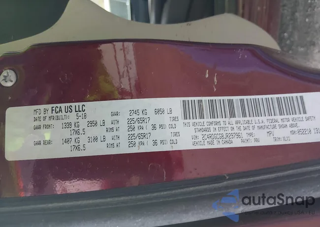 2C4RDGCG8JR297961: 44337765