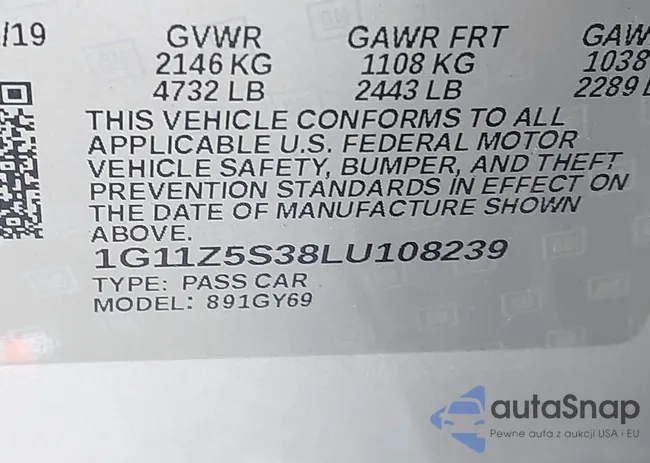 1G11Z5S38LU108239: 44337865