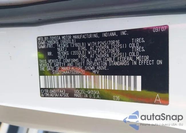 5TDZT34A47S298420: 44339099