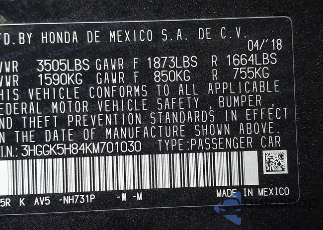 3HGGK5H84KM701030: 44339304