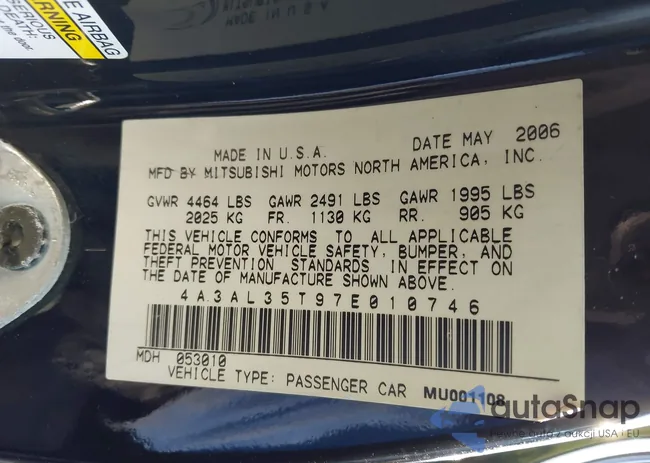 4A3AL35T97E010746: 44339315