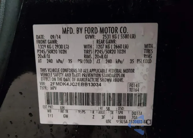 2FMDK4JC3EBB13034: 44339325