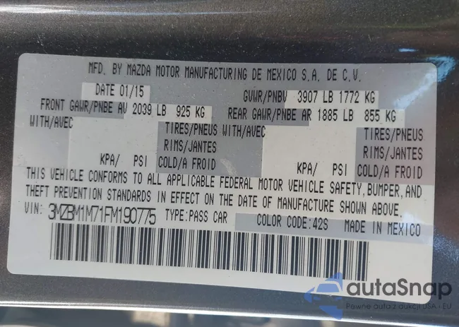 3MZBM1M71FM190775: 44339487