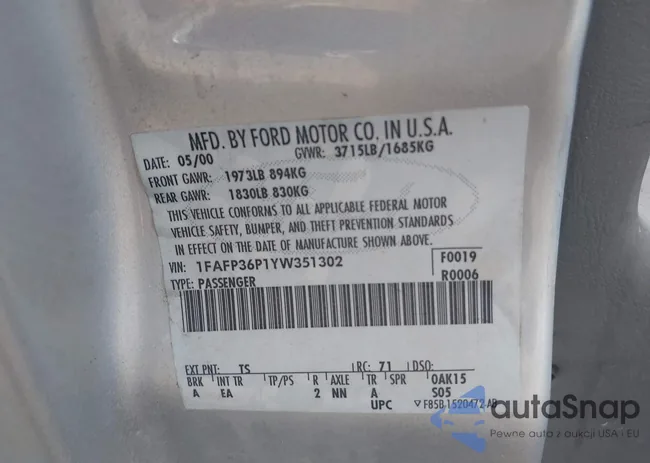 1FAFP36P1YW351302: 44339533