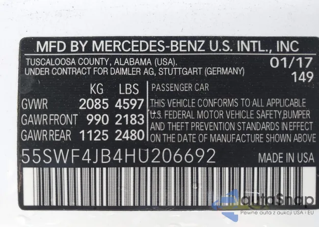 55SWF4JB4HU206692: 44339540