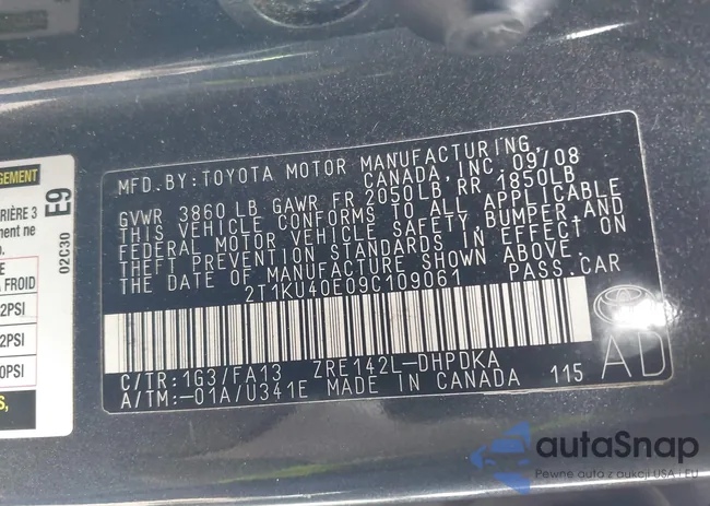 2T1KU40E09C109061: 44338721