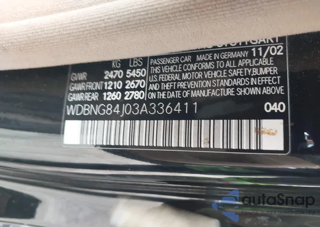 WDBNG84J03A336411: 44338731