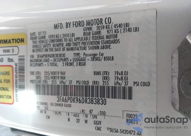 3FA6P0K96DR383830: 44338803