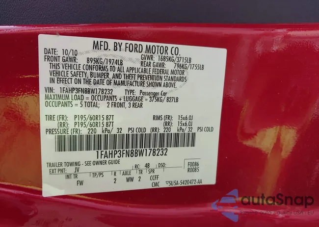 1FAHP3FN8BW178232: 44338921