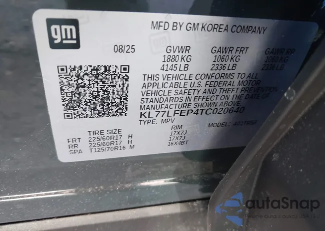 KL77LFEP4TC020640: 44339993