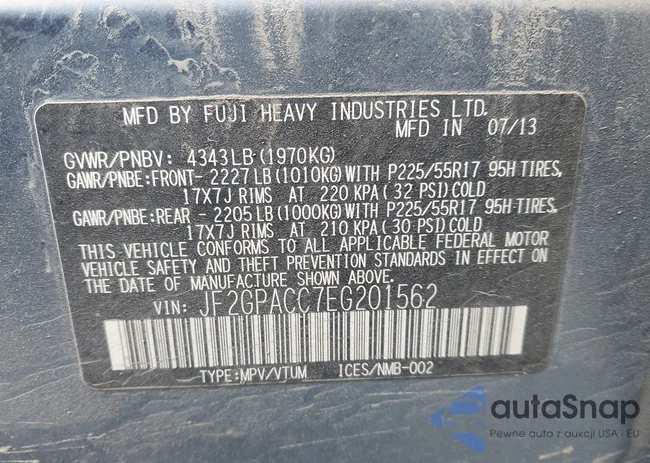 JF2GPACC7EG201562: 44340048