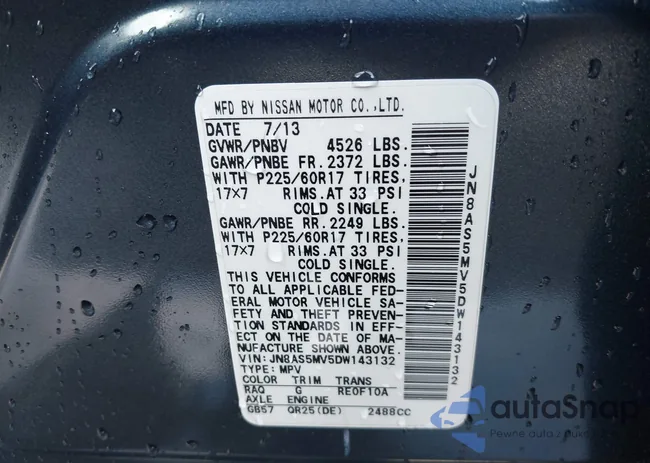 JN8AS5MV5DW143132: 44340113