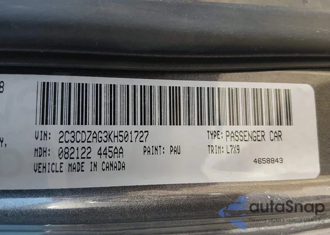 2C3CDZAG3KH501727: 44340222