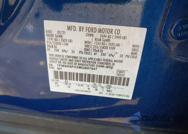 1FMSK8FH3MGB07647: 44340286