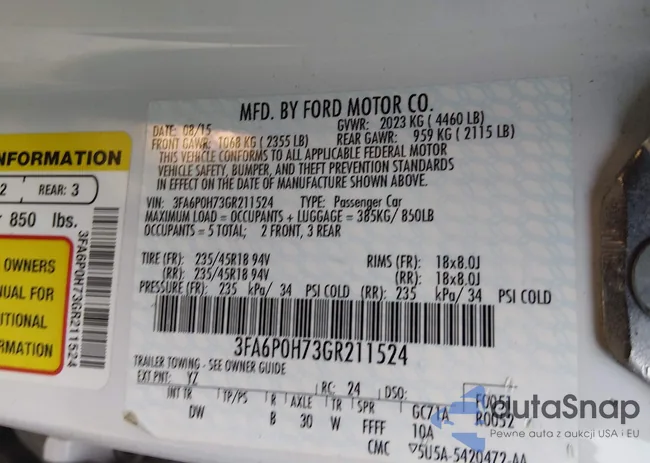 3FA6P0H73GR211524: 44340461