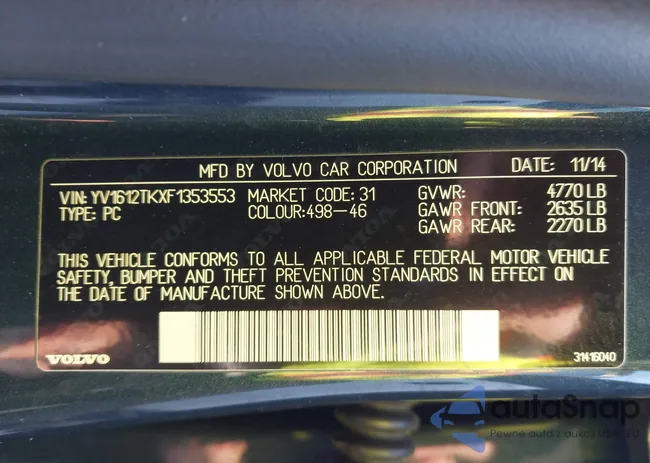 YV1612TKXF1353553: 44340466