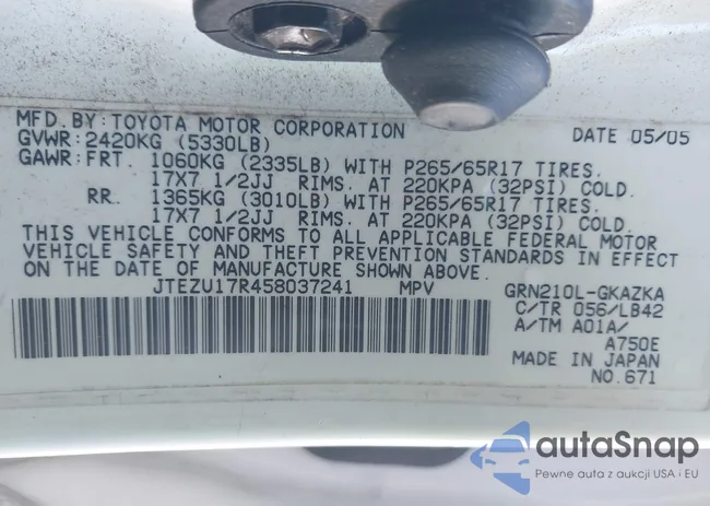 JTEZU17R458037241: 44340474