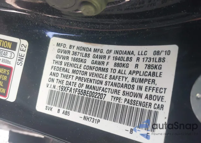 19XFA1F55BE002207: 44340490