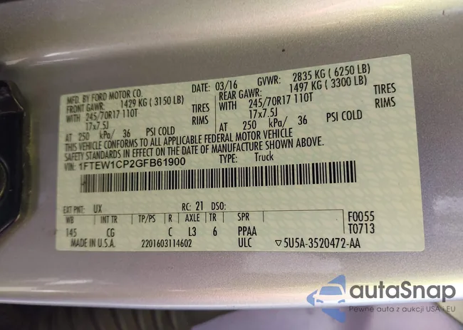 1FTEW1CP2GFB61900: 44340507