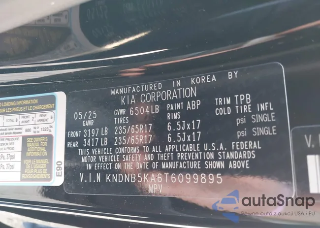 KNDNB5KA6T6099895: 44340508