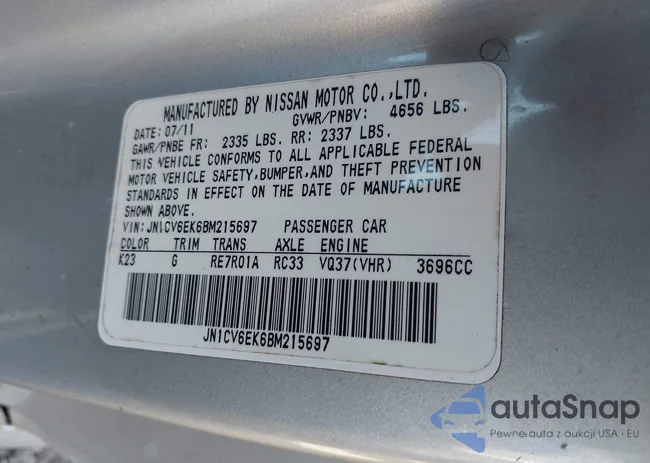 JN1CV6EK6BM215697: 44339717