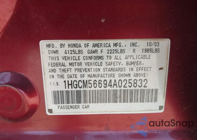 1HGCM56694A025832: 44340960