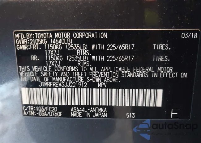 JTMRFREV3JJ221912: 44340993