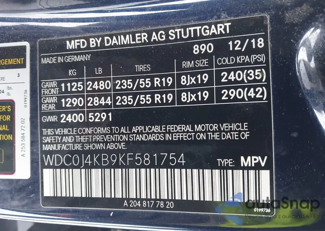 WDC0J4KB9KF581754: 44341029