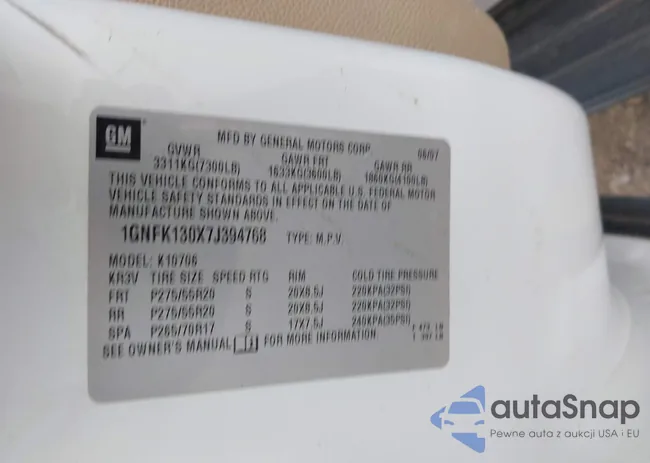 1GNFK130X7J394768: 44341203