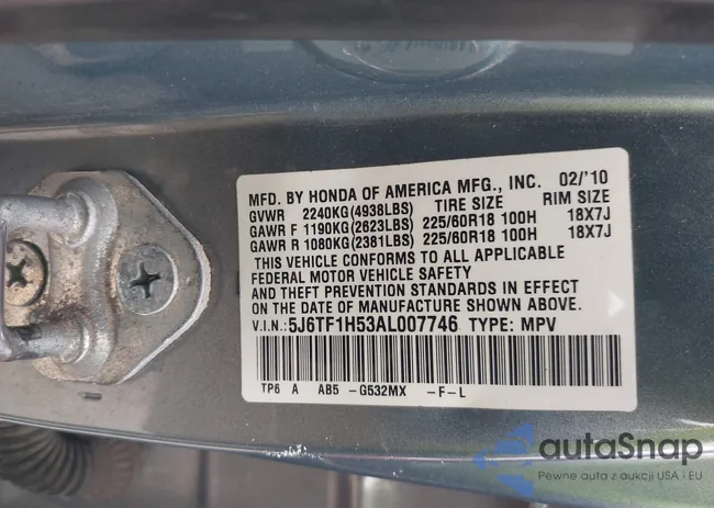 5J6TF1H53AL007746: 44341232