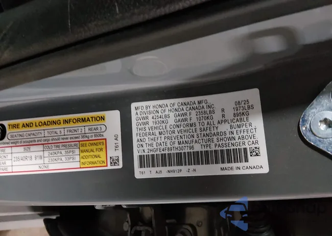 2HGFE4F89TH307796: 44341249