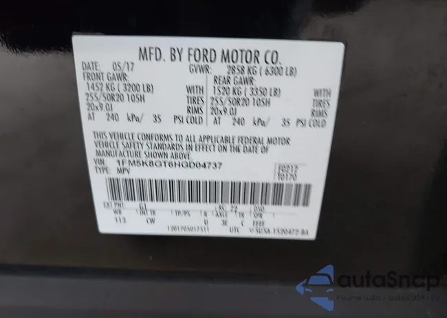 1FM5K8GT6HGD04737: 44341310