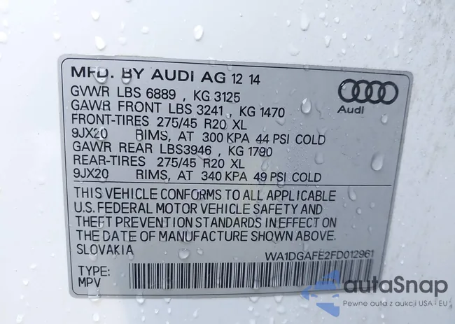 WA1DGAFE2FD012961: 44341461