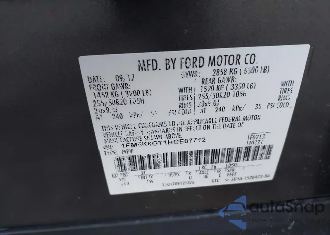 1FM5K8GT1HGE07712: 44341491